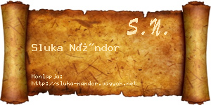 Sluka Nándor névjegykártya